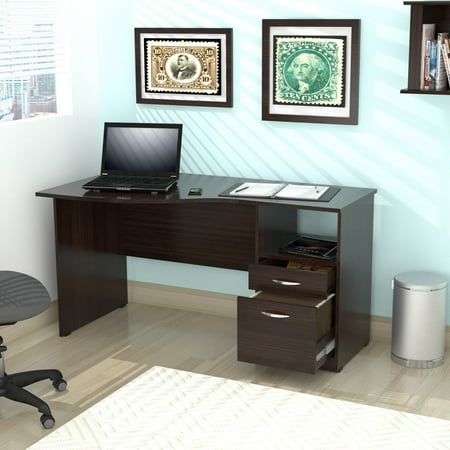 Inval Curved-Top Desk, Espresso-Wengue Finish