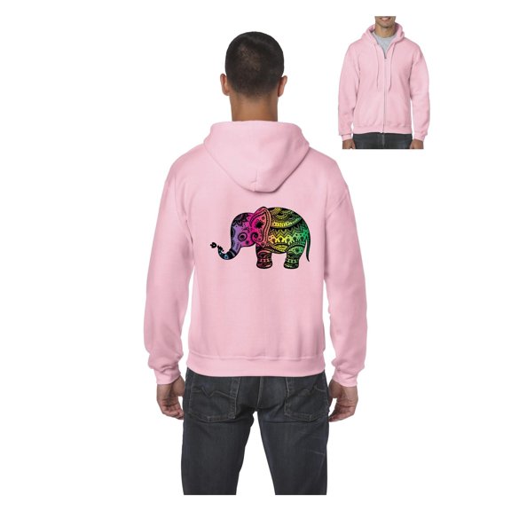 Mens Elephant Full-Zip Hooded Sweatshirt