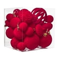 thumbnail image 7 of Chanana 36pcs Velvet Christmas Ball Ornaments, Flocked Shatterproof Christmas Ornaments Hanging Xmas Tree Decorations Set for Home Party Holiday Decor (Multi-Size, Red), 7 of 7