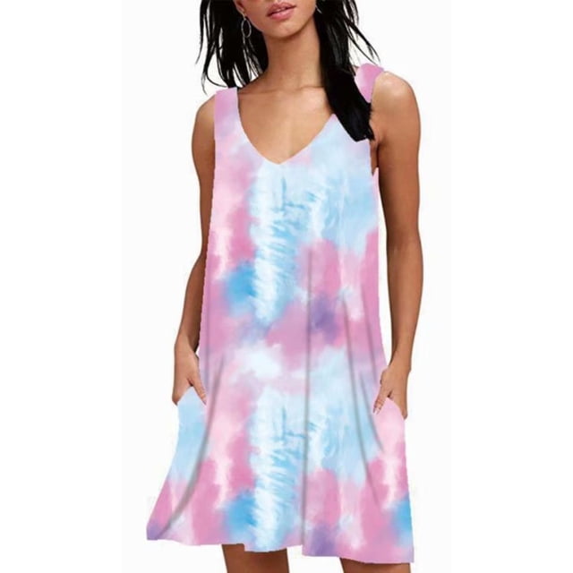 Robe Débardeur Plissée Unie Décontractée d'Été pour Femmes