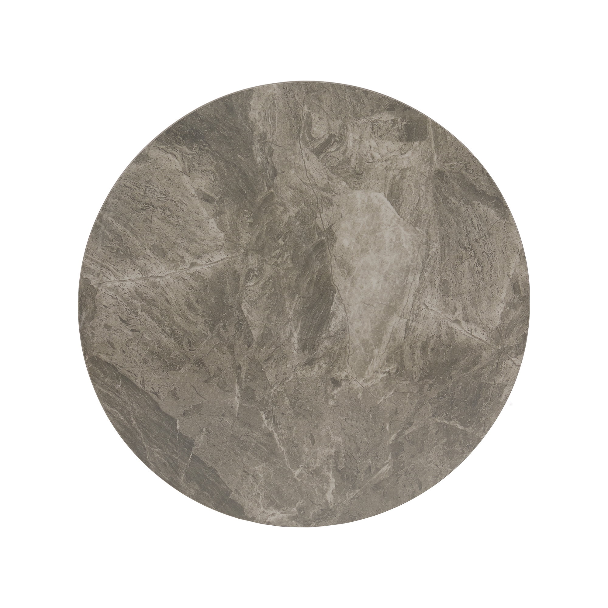Weston Home Dinant Stone with Grey Metal Base End Table, Grey