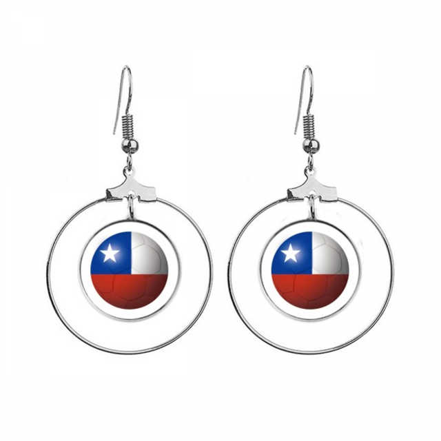 nacional en la Copa Mundial de fútbol de Chile Los pendientes cuelgan del aro de la joyería del círculo de la gota Unbranded M
