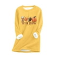 thumbnail image 1 of HKEJIAOI T-shirts de Tunique de Femmes Col Rond Graphique Poids Moyen Long Sleeve Top, 1 of 3