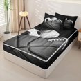 thumbnail image 3 of Homewish Cartoon Sports Balls Zipper Twin Comforter Sets with Fitted Sheet and 2 Pillowcases, Black Football Zipper Bedding Set for Men and Women, Black Reversible, 4-Piece, 3 of 6
