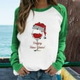thumbnail image 2 of IROINNID Reduced Christmas Sweatshirts for Women Winter Xmas Print Long Sleeves Crewneck Holiday New Year Tops,Green, 2 of 6