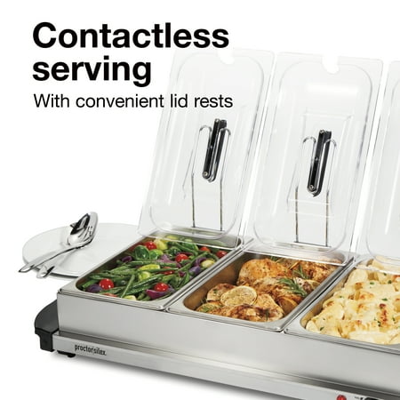 Proctor Silex - Triple Buffet Server - STAINLESS STEEL