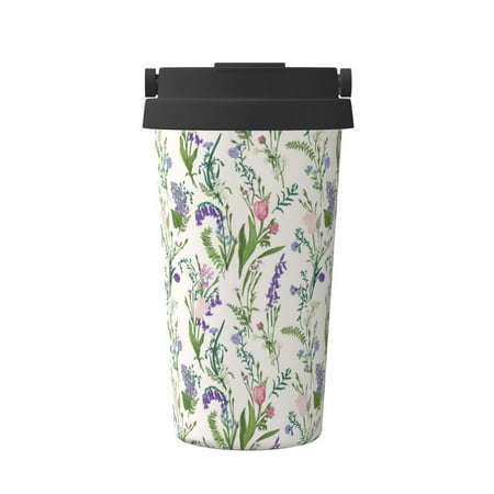 

Sikiie Wisteria Flower Coffee Mug Pobtable To Stainless Steel Coffee Tumbler Coffee Cups with Lids Thermos for Hot and Cold Drink