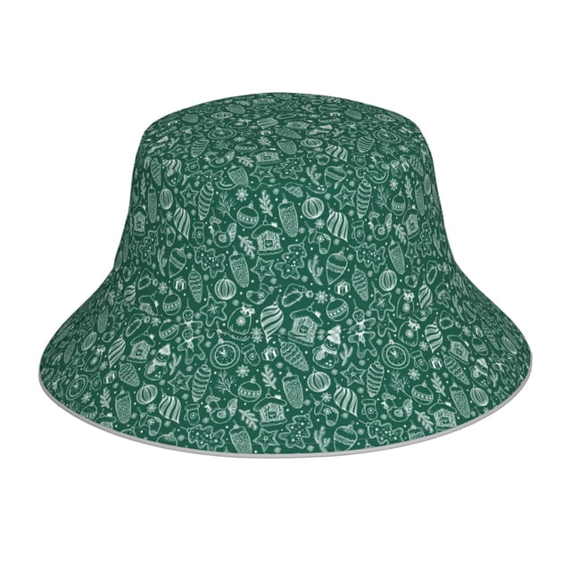 Balery Green Christmas Sombreros para el sol para hombre y mujer, sombrero de pescador con UPF 50+