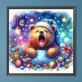thumbnail image 3 of Pintura de diamante 5D Wdftyju DIY taladro redondo completo oso río estrella decoración del hogar 40x40cm, 3 of 9