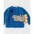 thumbnail image 3 of Woonie Handmade Full Sleeves Dino Face Detailing Sweater For Kids-Blue, 3 of 3