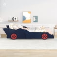 thumbnail image 3 of CLEARANCE! Twin Size Race Car-Shaped Platform Bed with Wheels,Blue+Red, 3 of 9