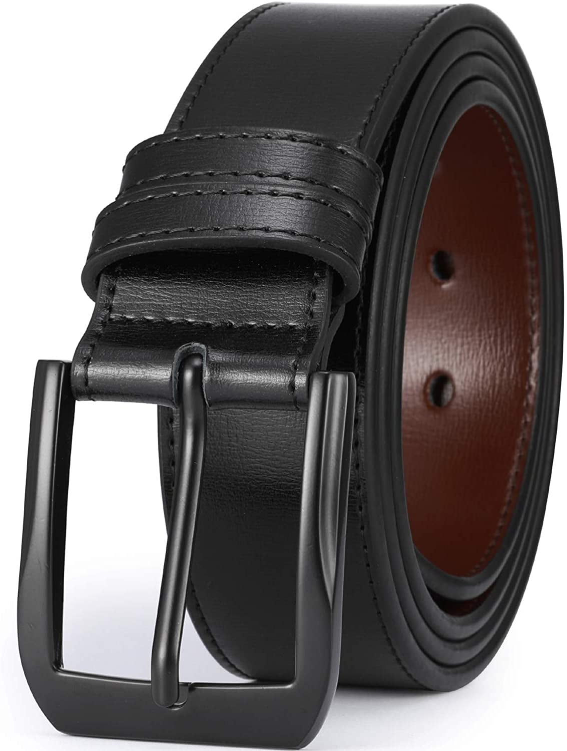 USA Men's Casual Full Grain Classic Leather Dress Belt For Jeans,1.5" Wide 