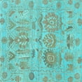 thumbnail image 1 of Ahgly Company Indoor Square Oriental Light Blue Traditional Area Rugs, 8' Square, 1 of 4