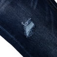 thumbnail image 6 of KIDSCOOL SPACE Big Boys Jeans,Elastic Band Inside Ripped Slim Fit Denim Pants,Deep Blue,12-13 Years, 6 of 6