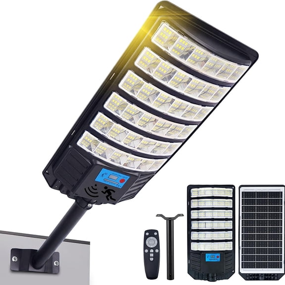 Solar Street Lights, 80000LM Outdoor Solar Powered Parking Lot Lights, Waterproof Solar Motion Sensor Lights, Dusk to Dawn Solar Lights for Yard, Entryway Garage, Porch
