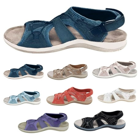 

2022 Spring Summer Sandal for Women Open toe Adjustable Hook Sandal Outdoor Beach Slippers New Soft-Slip Non-Slip Sandals Foam Sole Durable Sandals
