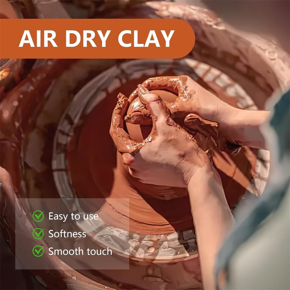 NOGIS Air Dry Modeling Clay, for Sculpting, Wheel Throwing, Hand Building, All-Purpose Modeling Clay 5 lbs for Sculpting (Terracotta)