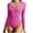 Hot Pink, variant on WREESH Womens Fashion Bodysuits Solid Color Jumpsuit Ribbed T-Shirt V-Neck Long Sleeved Jumpsuit Pullover Black