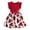 Red, variant on GYRATEDREAM Girls Floral Dress Flutter Sleeve Crew Neck Tiered Midi Dress Smocked Flared Dress 4-7 Years