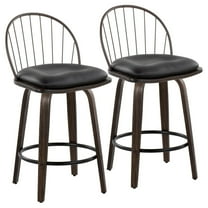 LumiSource Brown Riley 26" Fixed-Height Counter Stool - Set of 2