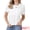 White, variant on DARING DIVA Women's Crochet Knit Top Short Sleeve Crew Neck Eyelet Embroidery S White