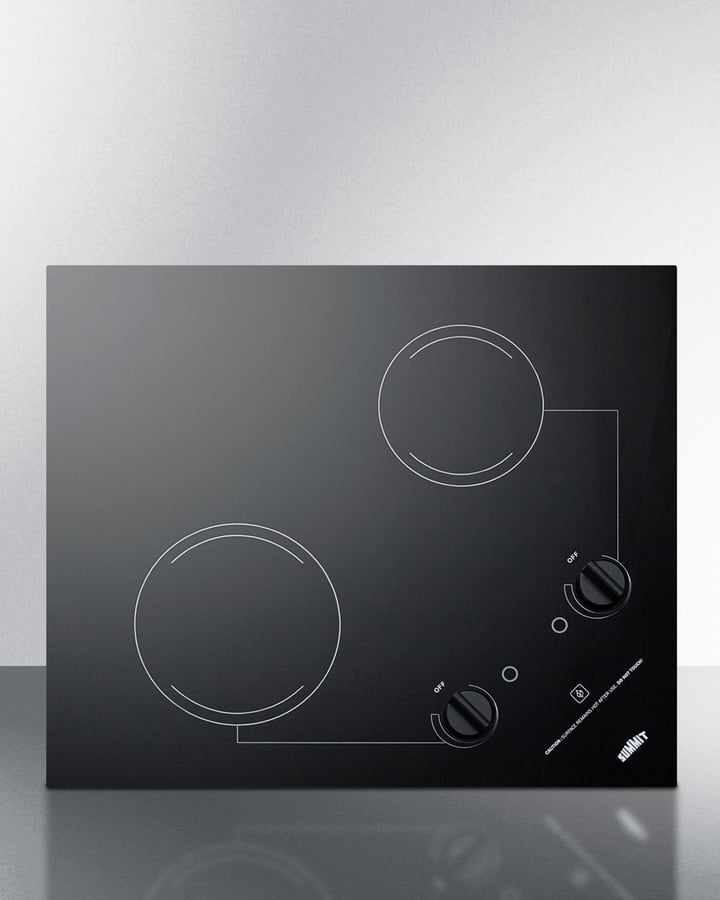 21" Wide 230V 2-Burner Radiant Cooktop