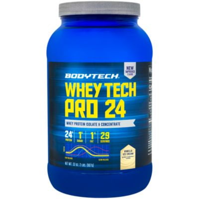 BodyTech Whey Tech Pro 24 Protein Powder  Protein Enzyme Blend with BCAA's to Fuel Muscle Growth  Recovery, Ideal for PostWorkout Muscle Building  Vanilla Ice Cream (2 (Best Whey Protein For Muscle Building In India)