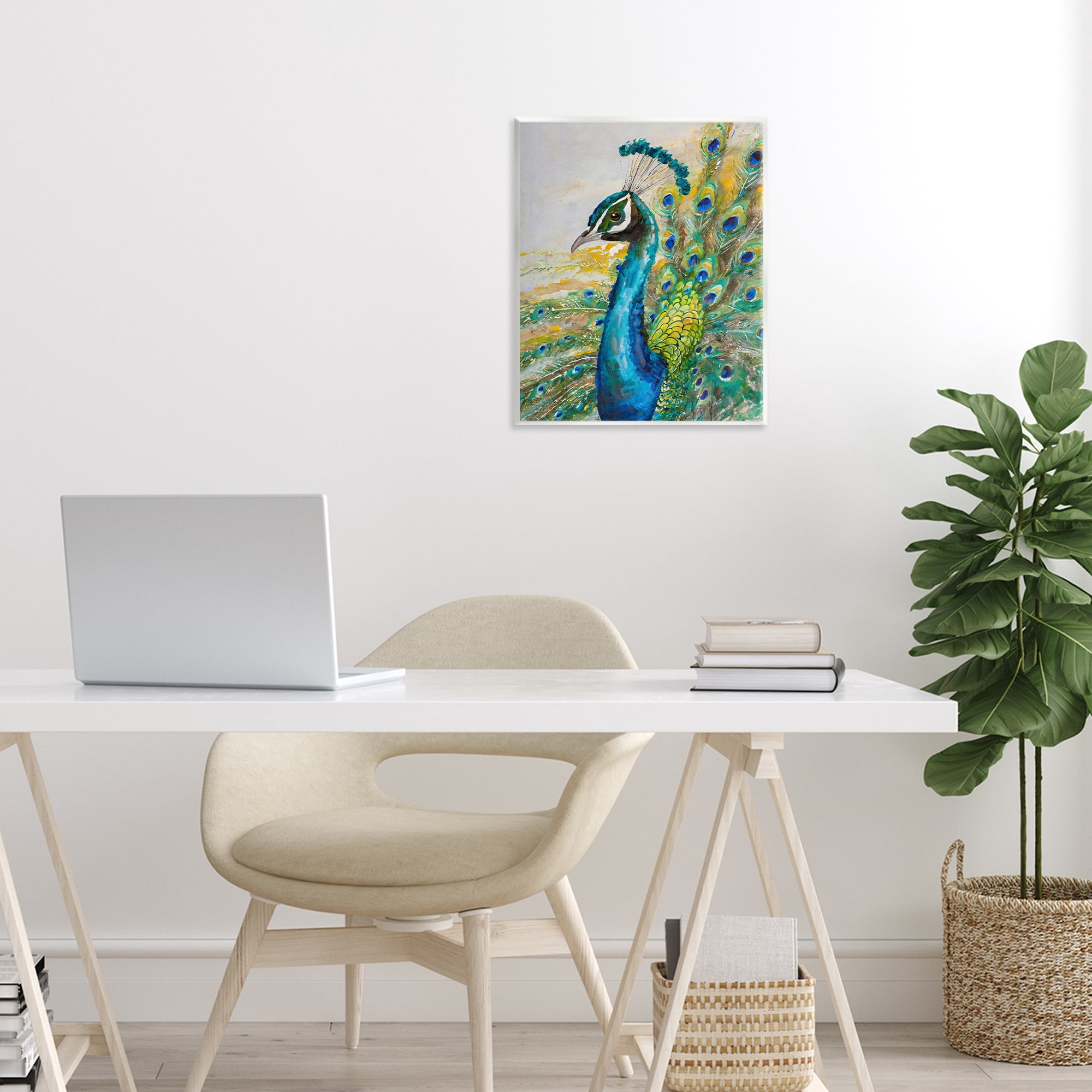 Stupell Industries Regal Blue Peacock Feathers Wall Plaque Art, design by Creative Studio