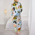 thumbnail image 5 of Disketp Pajamas Set Long Sleeve Sleepwear Womens Button Down Nightwear Pj Sets-Insects And Flowers, 5 of 9