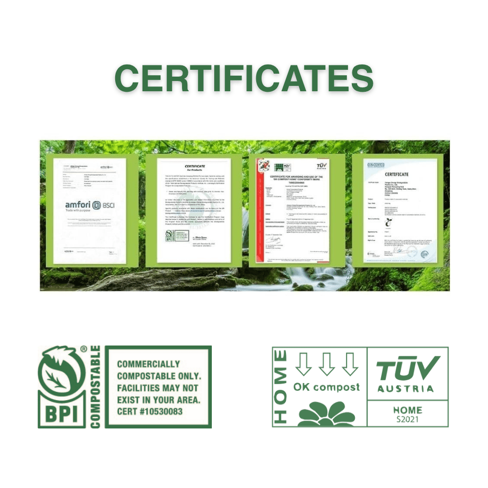 OrangeBio Certified Compostable Produce Bags (14" x 18"), 1000 Count, Plant-Based, Food-Contact Safe