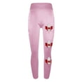 thumbnail image 5 of Jinhomg Women's Slim fit Leggings, High Waisted Leggings for Women Soft Opaque Printed Pants with Canada Letter Flag Flowral for Workout Skating Deals of the Day Pink L, 5 of 6