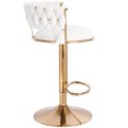 thumbnail image 3 of Modern Home Luxe Soho Contemporary Adjustable Barstool/Bar Chair with 360° Rotation (White/Gold, 1), 3 of 7