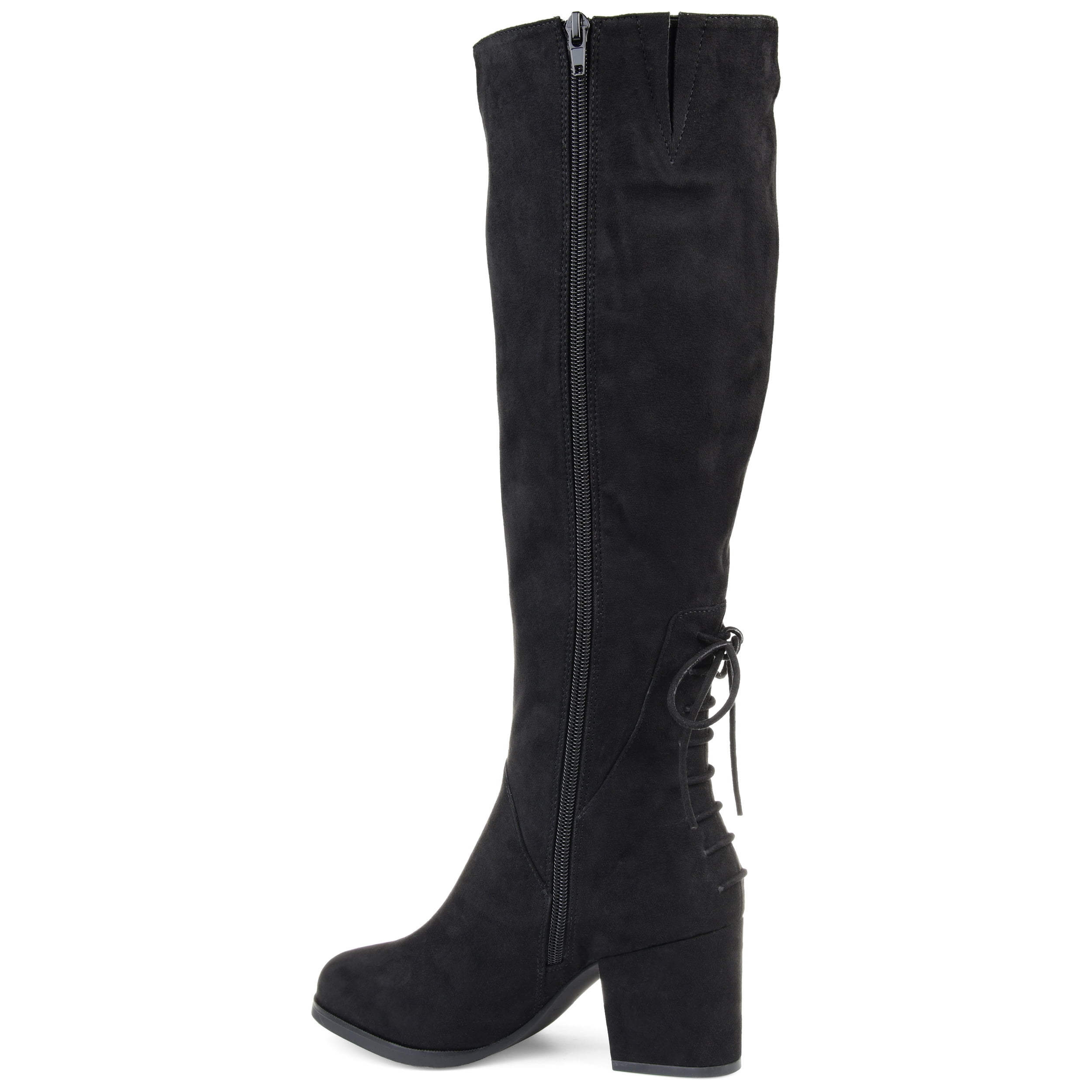 Journee Womens Leeda Extra Wide Calf Block Heel Knee High Boots