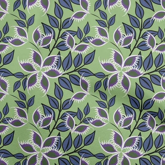oneOone Viscose Jersey Green Fabric Block Craft Projects Decor Fabric Printed By The Yard 60 Inch Wide-JN