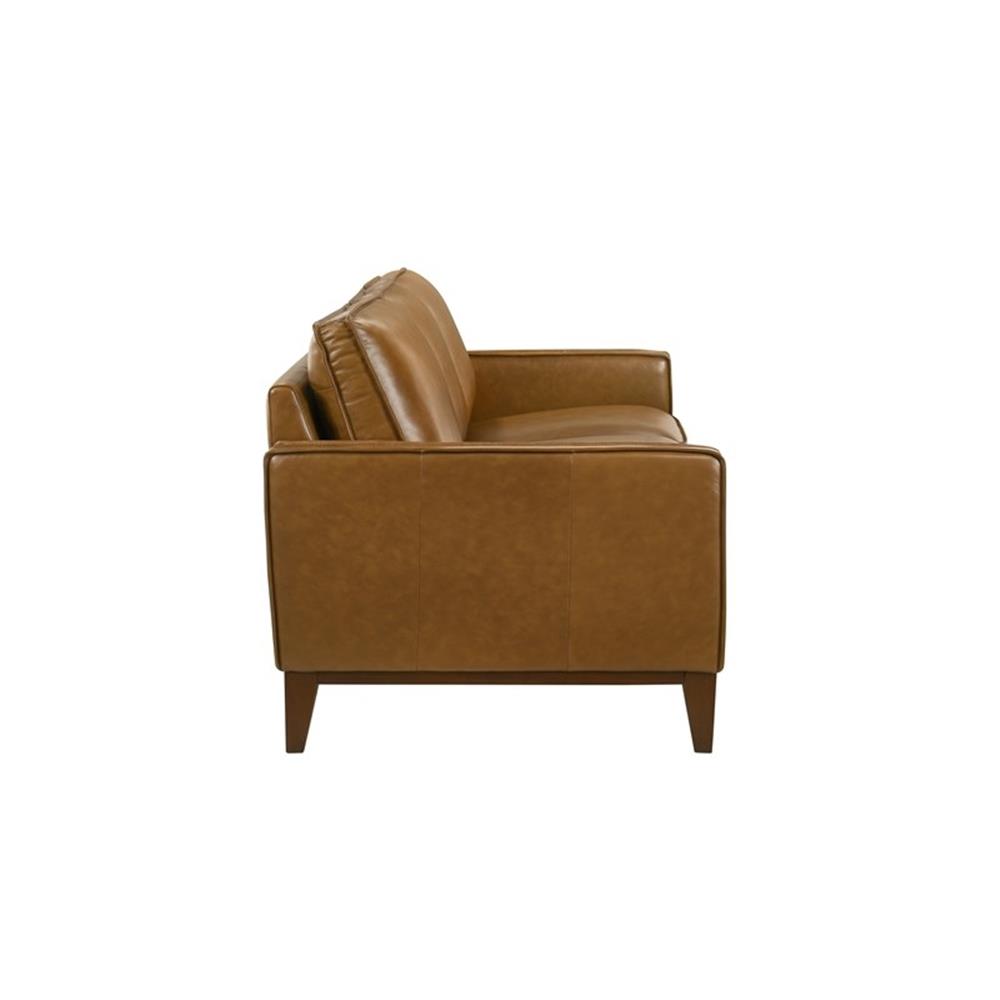 New Classic Furniture Caspar Leather Upholstered 3-Seater Sofa in Caramel