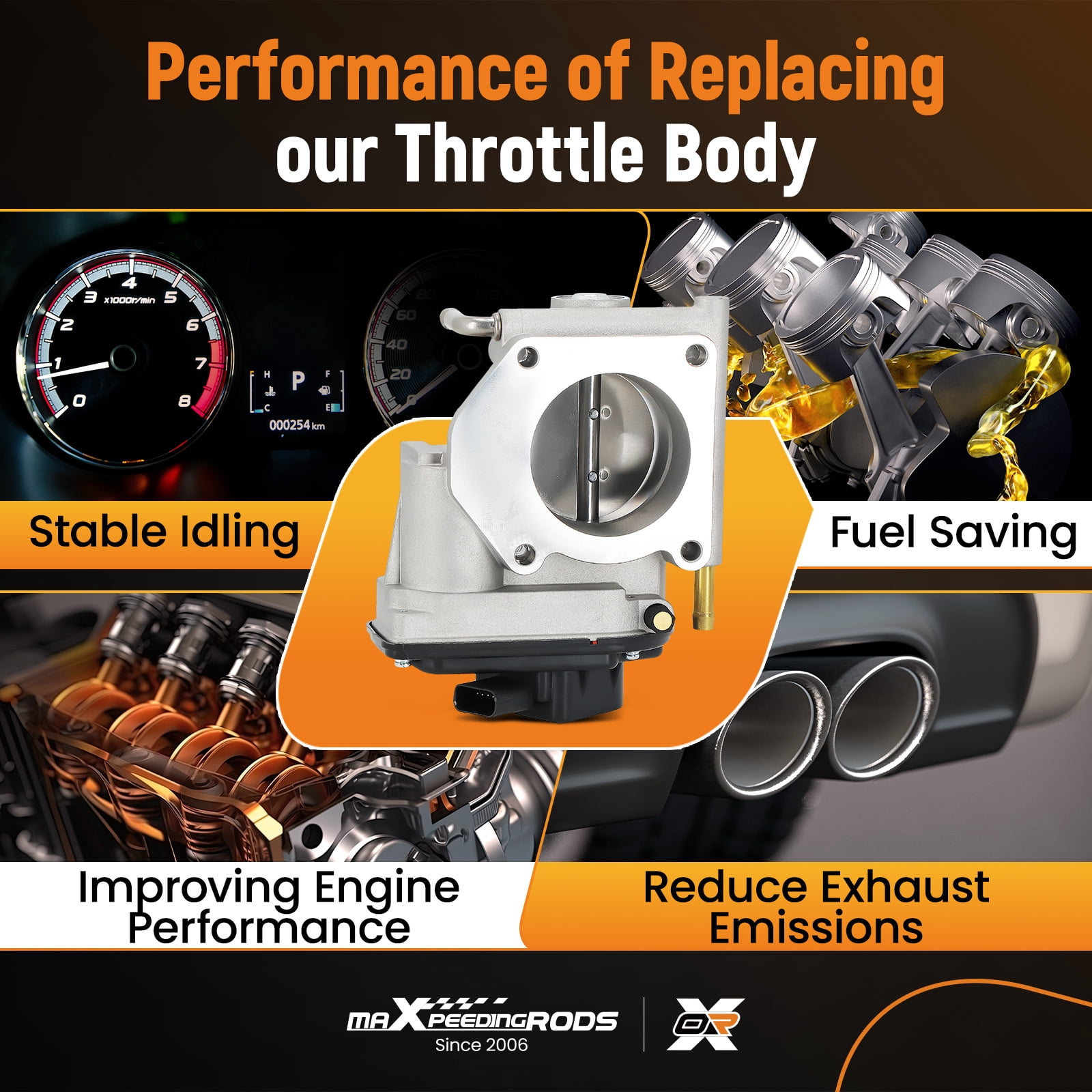maXpeedingrods Electronic Throttle Body for Mazda 6 V6 3.0L 2003-2008, AJ5713640A AJ5713640B