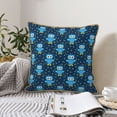 thumbnail image 4 of KLL Blue Owl Decorative Throw Pillow Covers Velvet Soft for Couch Sofa Bedroom Living Room Outdoor (No pillow core)- 16"x16", 4 of 5