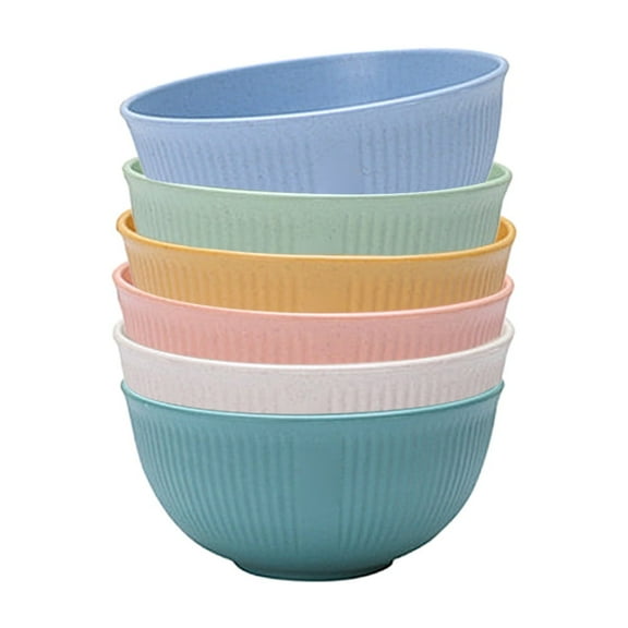 Zhuge Wheat Straw Bowls Set Unbreakable Large Cereal Bowls Set of 6 Microwave and Dishwasher Safe Bowls Big Bowls , Eco Friendly Soup Bowl for Serving Oatmeal and Salad Etc