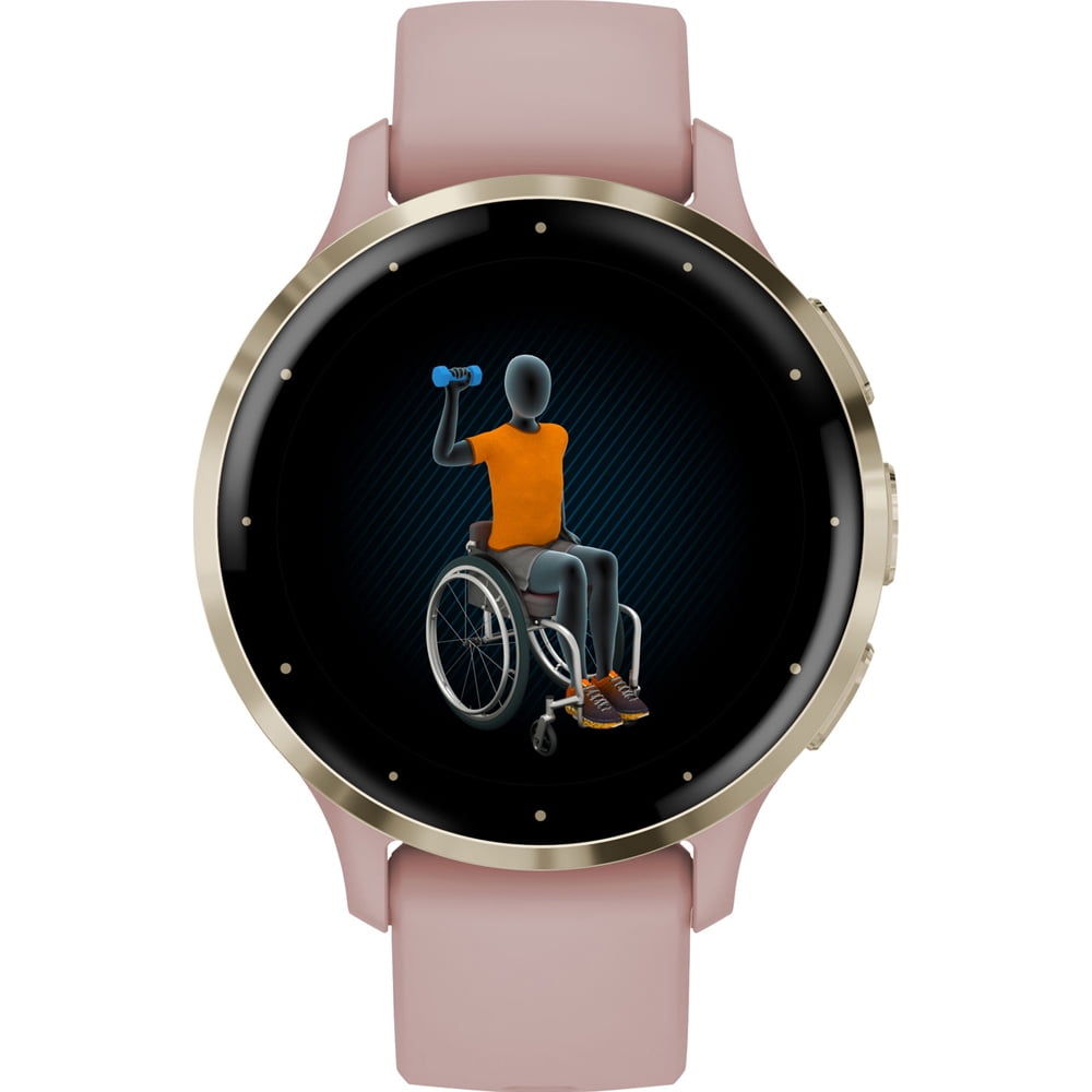 Restored Garmin Venu 3S Fitness GPS Smartwatch Gold Bezel w/ Rose Case (41mm) Refurbished