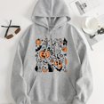 thumbnail image 1 of Sudadera con capucha con bolsillo de canguro con estampado de Halloween, sudadera con capucha de manga larga informal con cordón, ropa de mujer, 1 of 4