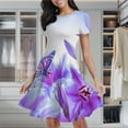 thumbnail image 2 of Purple Butterfly Women's Classic Swing Skater Dress Casual Work Party Cocktail Dresses, 2 of 6