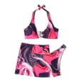 thumbnail image 2 of CEHVOM Ladies Three-piece Bikini Three-piece Short Skirt With Chest Pad Without Underwire, 2 of 5