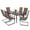 Brown, variant on Nuu Garden Outdoor 7-Piece Breathable Textilene Dining Set with Umbrella Hole, Patio All-Weather Padded, 61” x 37” Table and 6 Ergonomic C-Spring Motion Chairs, Black and Brown