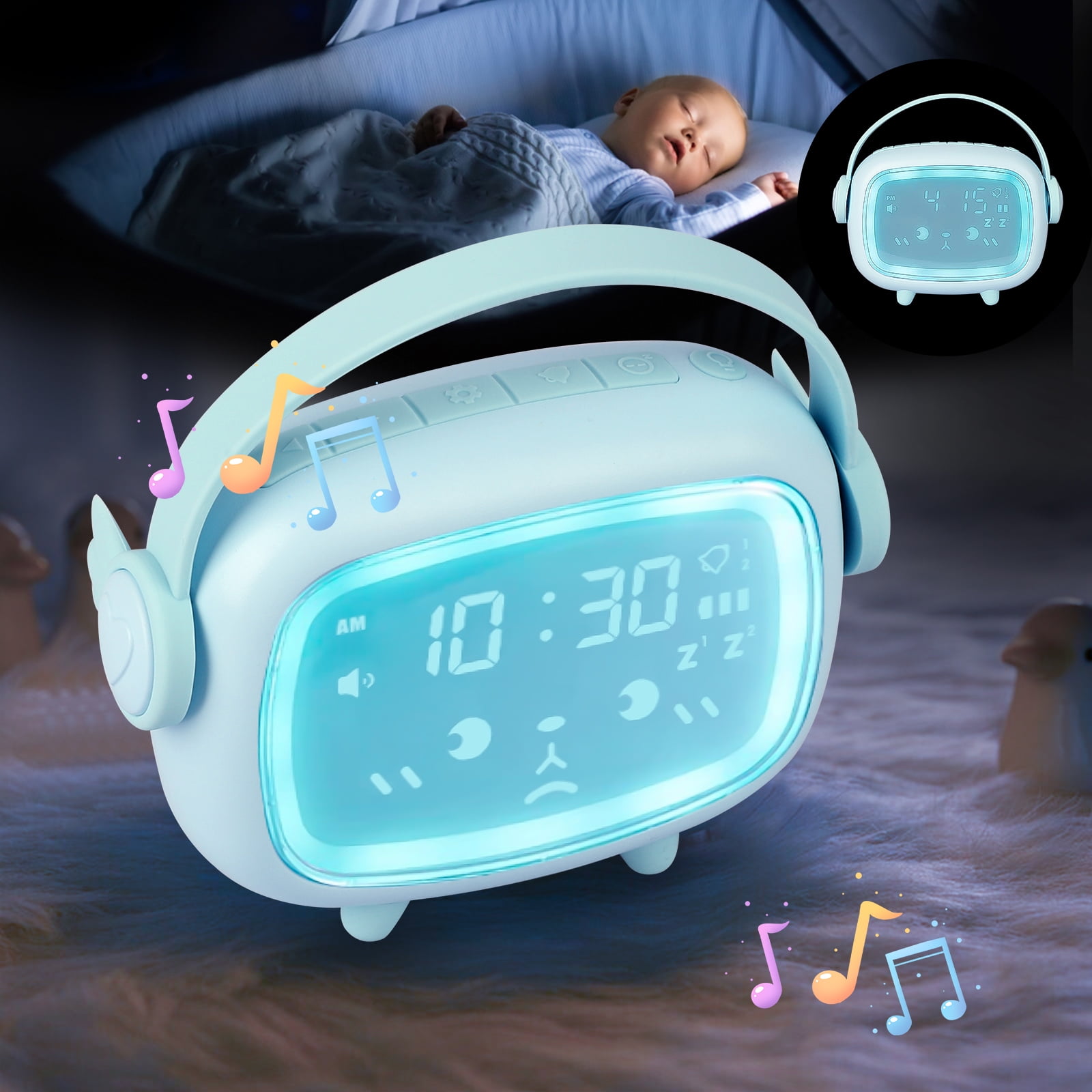 Kids Digital Alarm Clock for Bedroom , EEEkit Cute Children's Sleep