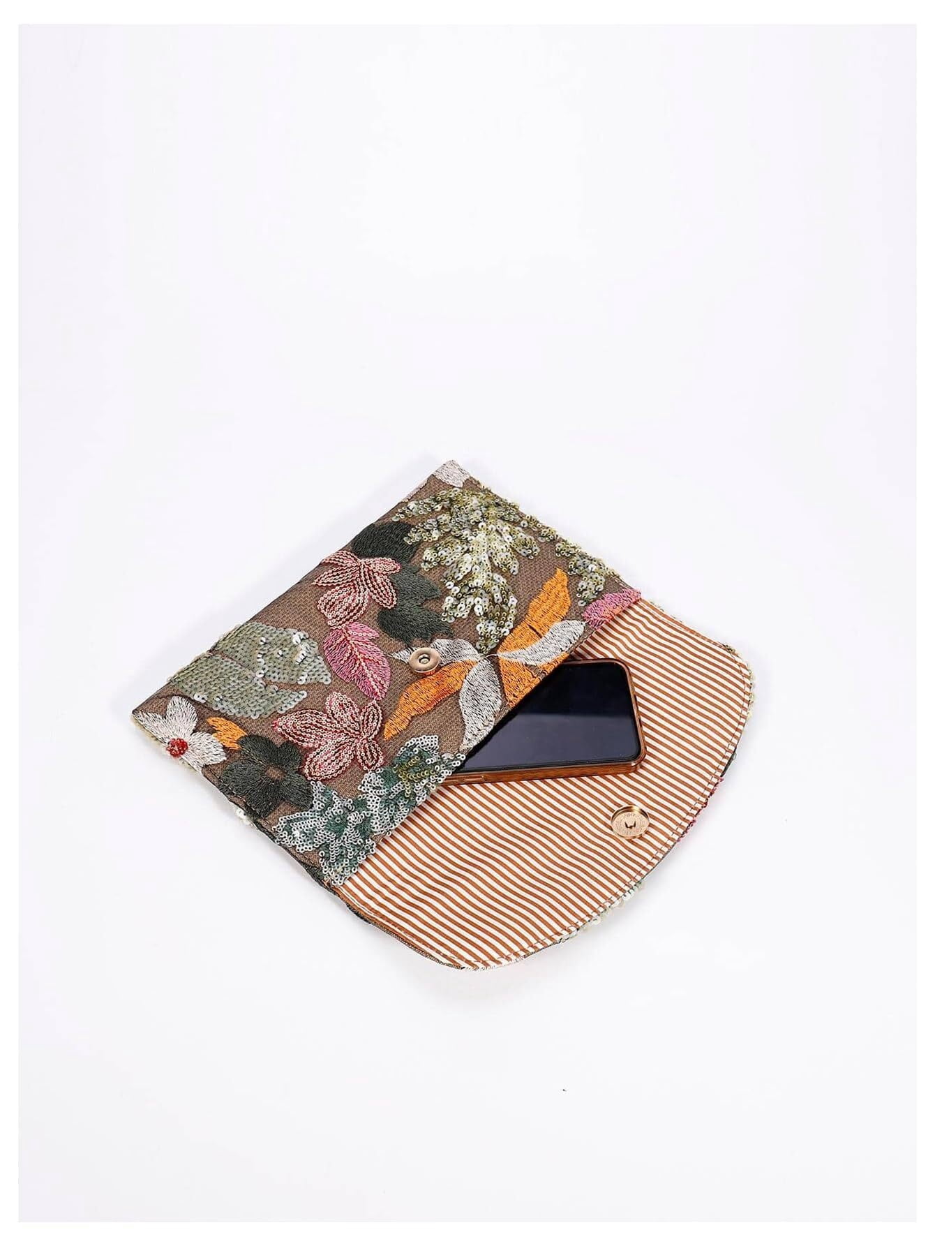 Women's Floral Embroidery Sequin Evening Clutch Bags Party Purses Beaded Evening Bag for Formal