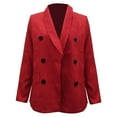 thumbnail image 6 of Fulijie Solid Color Long Sleeve Lapel Cover-Up Plus Coat for Women, Size S-3XL, Big&Tall Red, Women's Casual Light Weight Thin Jacket Slim Coat Long Sleeve Office Business Coats Jacket, 6 of 7