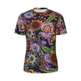 thumbnail image 5 of Wukai Vintage Floral Print Men's Short-Sleeved Mesh T-Shirt,Quick-Dry Short Sleeve Workout T-Shirt-Large, 5 of 8