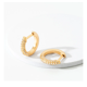 thumbnail image 2 of Aretes Elegantes Con Tres Filas De Zirconias Regalo Xtellar Dorado, 2 of 3