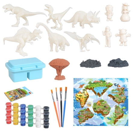 Twfbrm Baby Learning Playsets DIY Painted Dinosaur Graffiti Painting Game 44 PCS Set Of Children's Toys Gifts for 5-12 Years Boys Girls