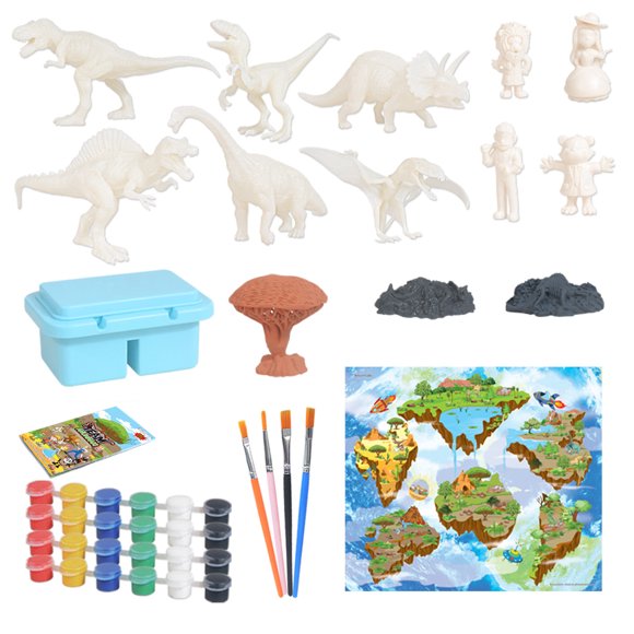 PVCS DIY Painted Dinosaur 3D Graffiti Painting Game 44 PCS Set Of Children's Toys Gift for Kids